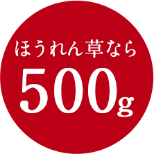 ほうれん草なら500g