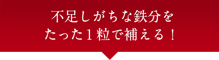 不足しがちな鉄分をたった１粒で補える！