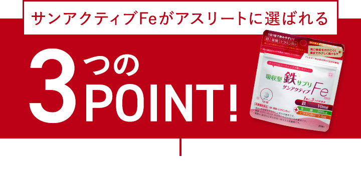 サンアクティブFeがアスリートに選ばれる 3つのPOINT!