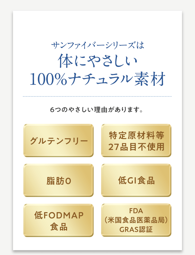 サンファイバーシリーズは体にやさしい100%ナチュラル素材